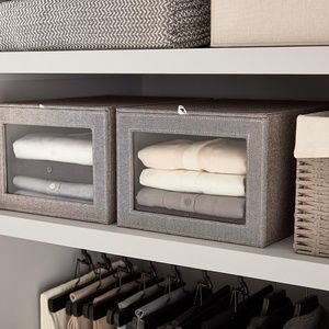 Container Store Gray Clothing Boxes (Set of 2)